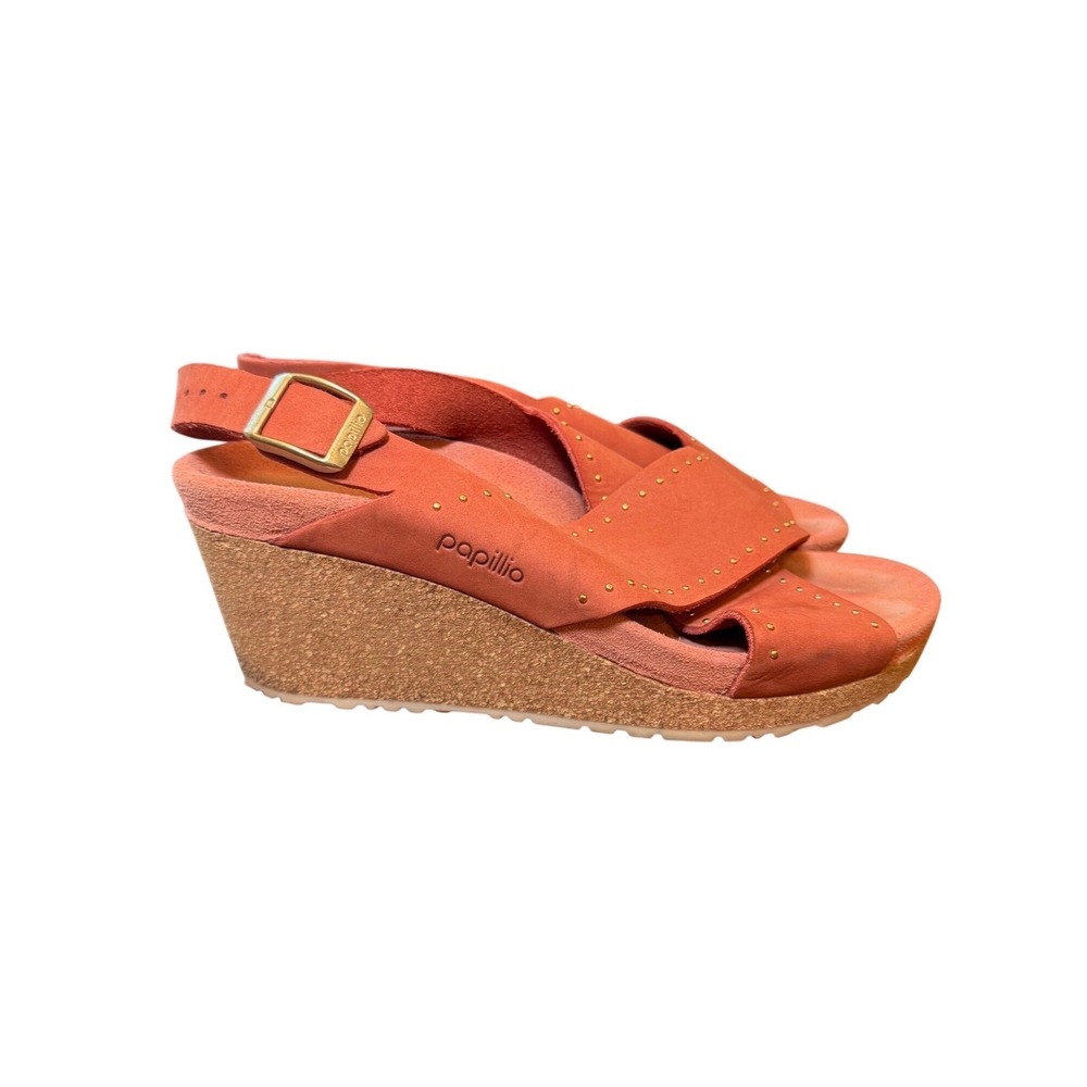 Birkenstock Papillio Orange Cork Wedge Sandals